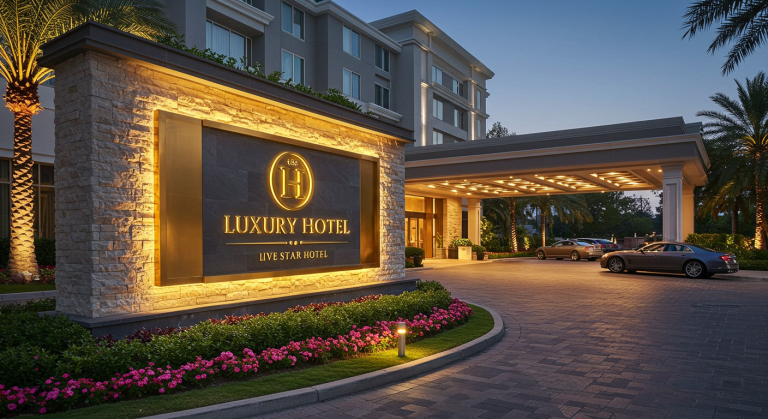 Luxury Hotel Monument Sign