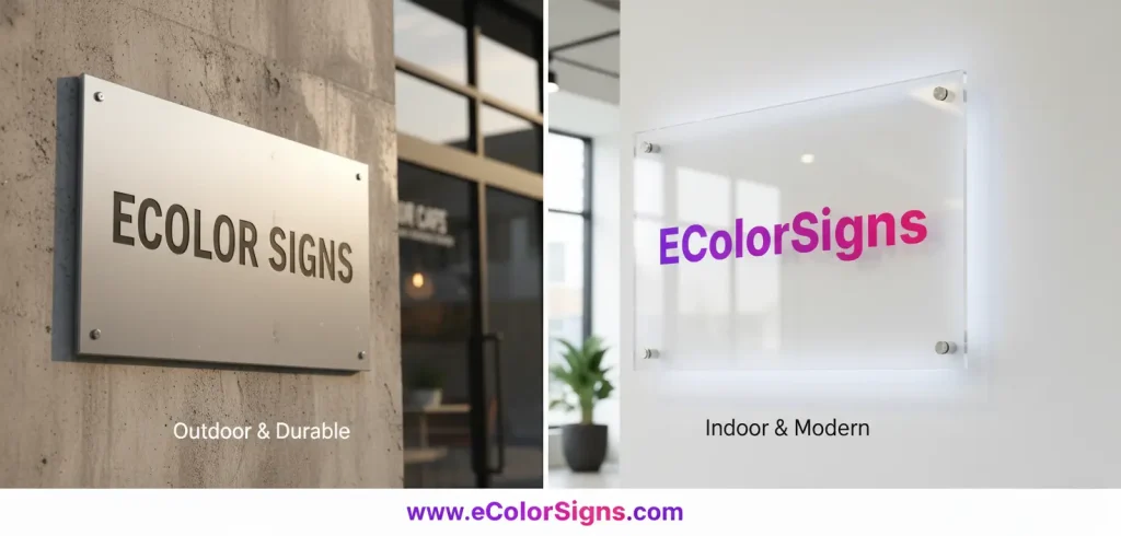 Metal vs Acrylic Signage for Commercial Branding